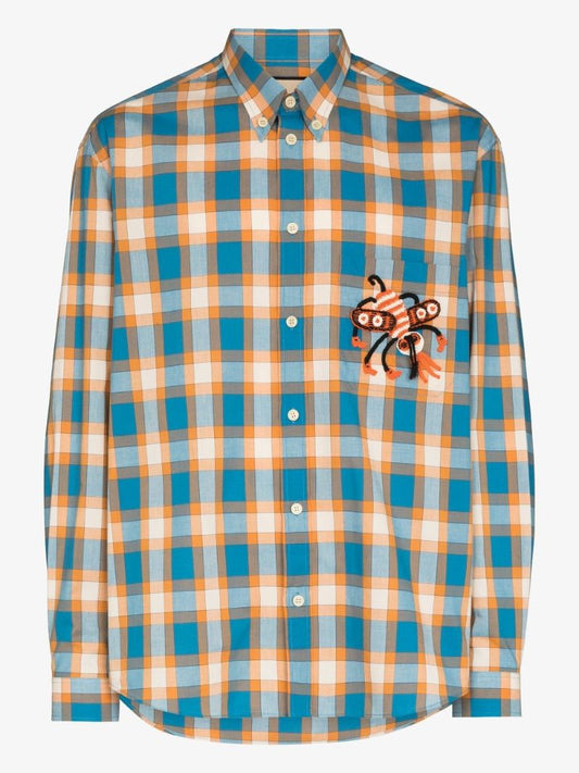 X Freya Hartas Animal Embroidered Check Shirt