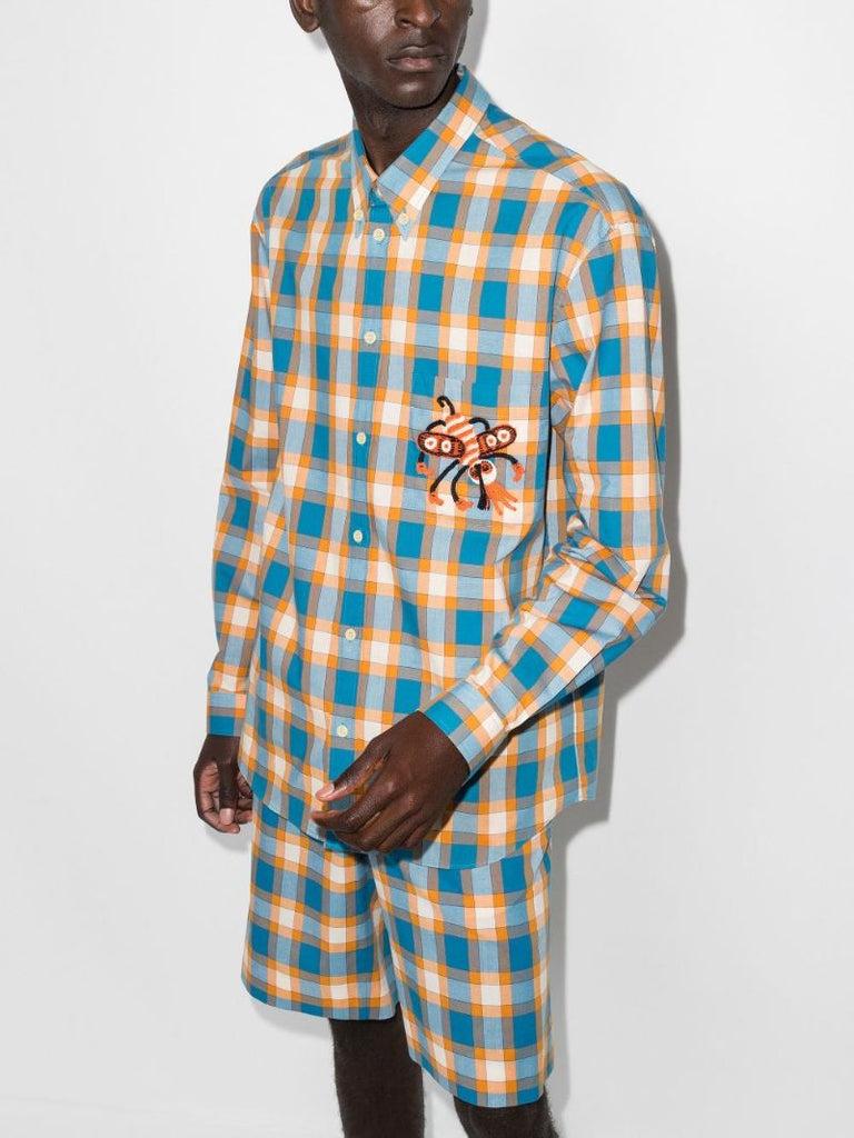 X Freya Hartas Animal Embroidered Check Shirt