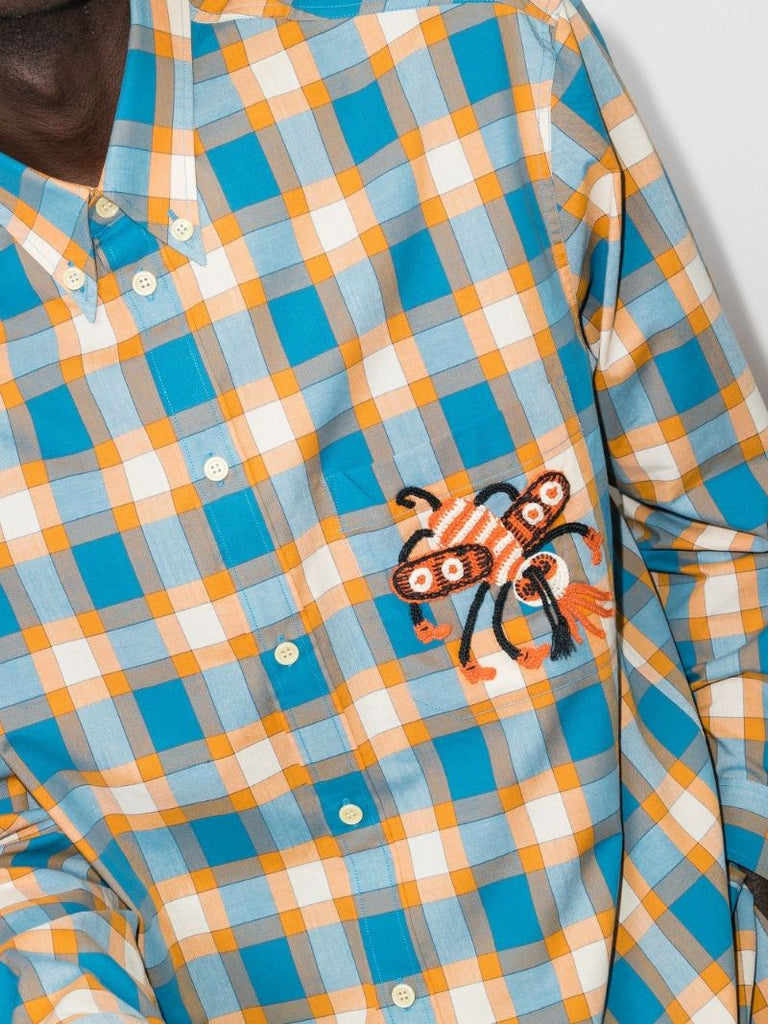 X Freya Hartas Animal Embroidered Check Shirt