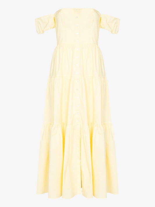 Elio Off-the-shoulder Tiered Midi Dress