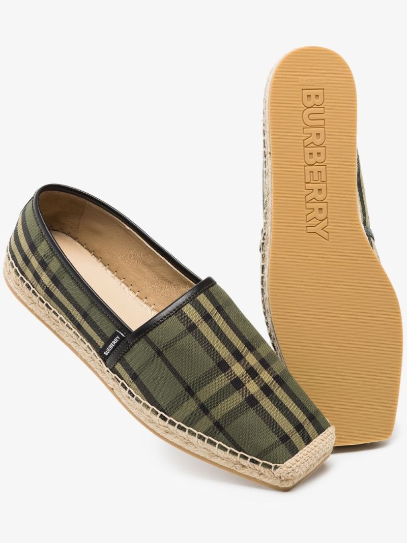 Green Vintage Check Espadrilles