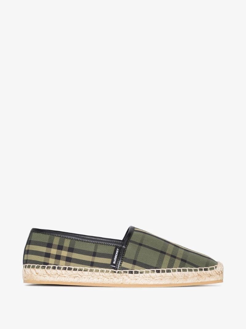 Green Vintage Check Espadrilles