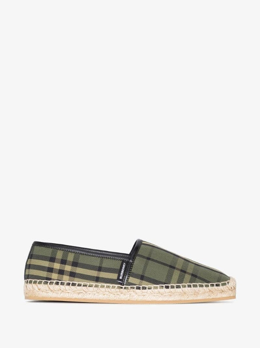 Green Vintage Check Espadrilles