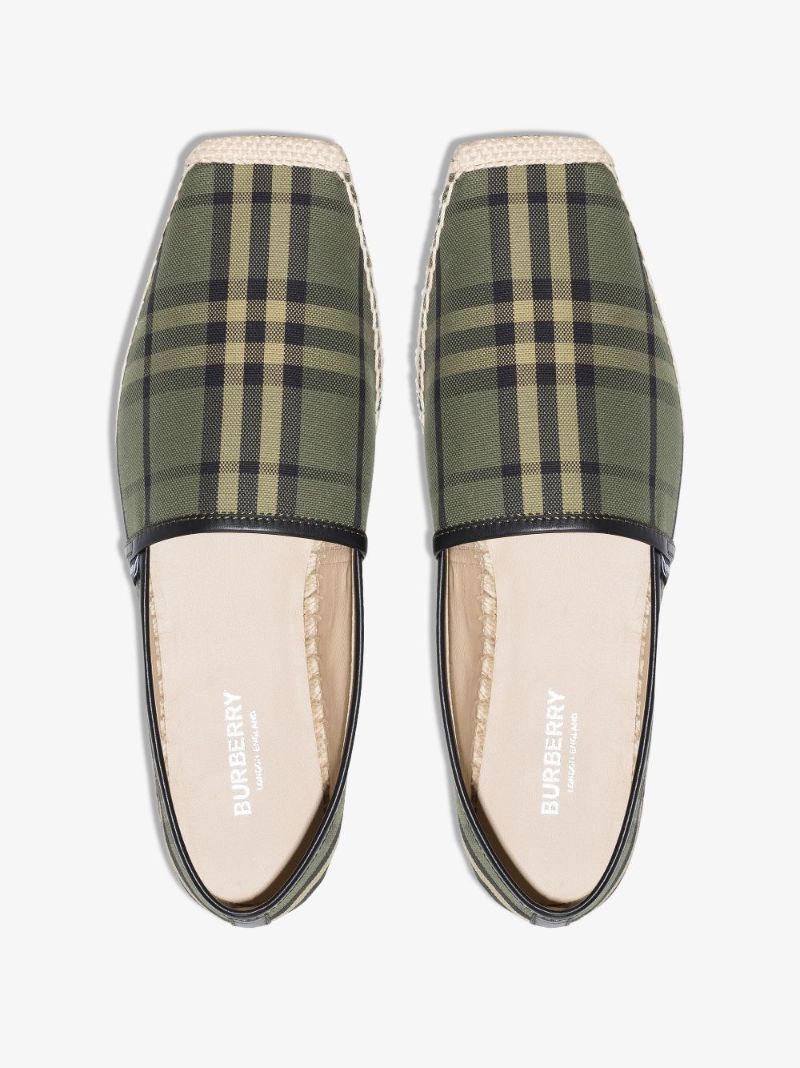 Green Vintage Check Espadrilles