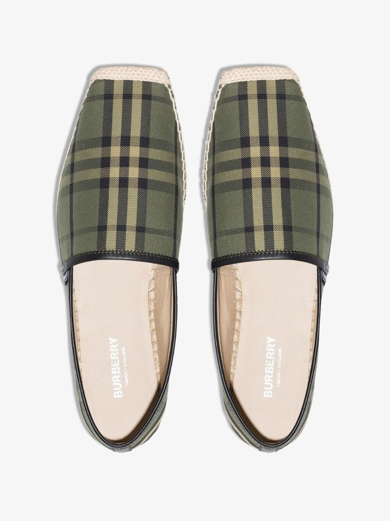 Green Vintage Check Espadrilles