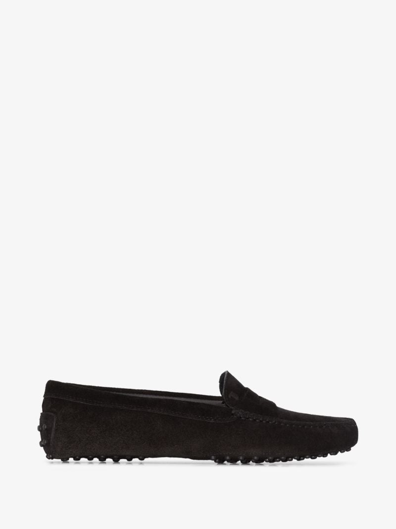 Black Gommino Suede Loafers