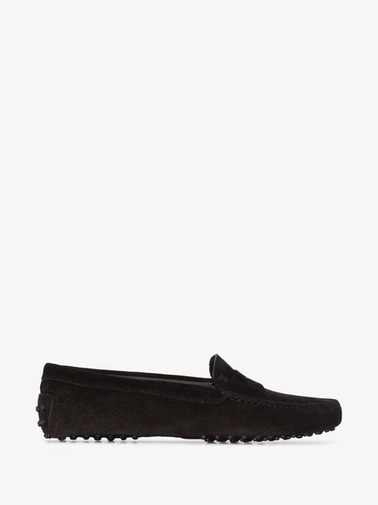Black Gommino Suede Loafers