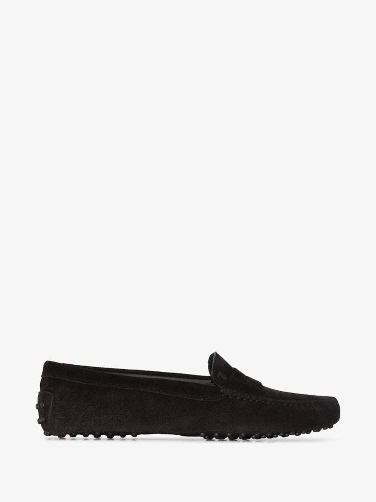 Black Gommino Suede Loafers