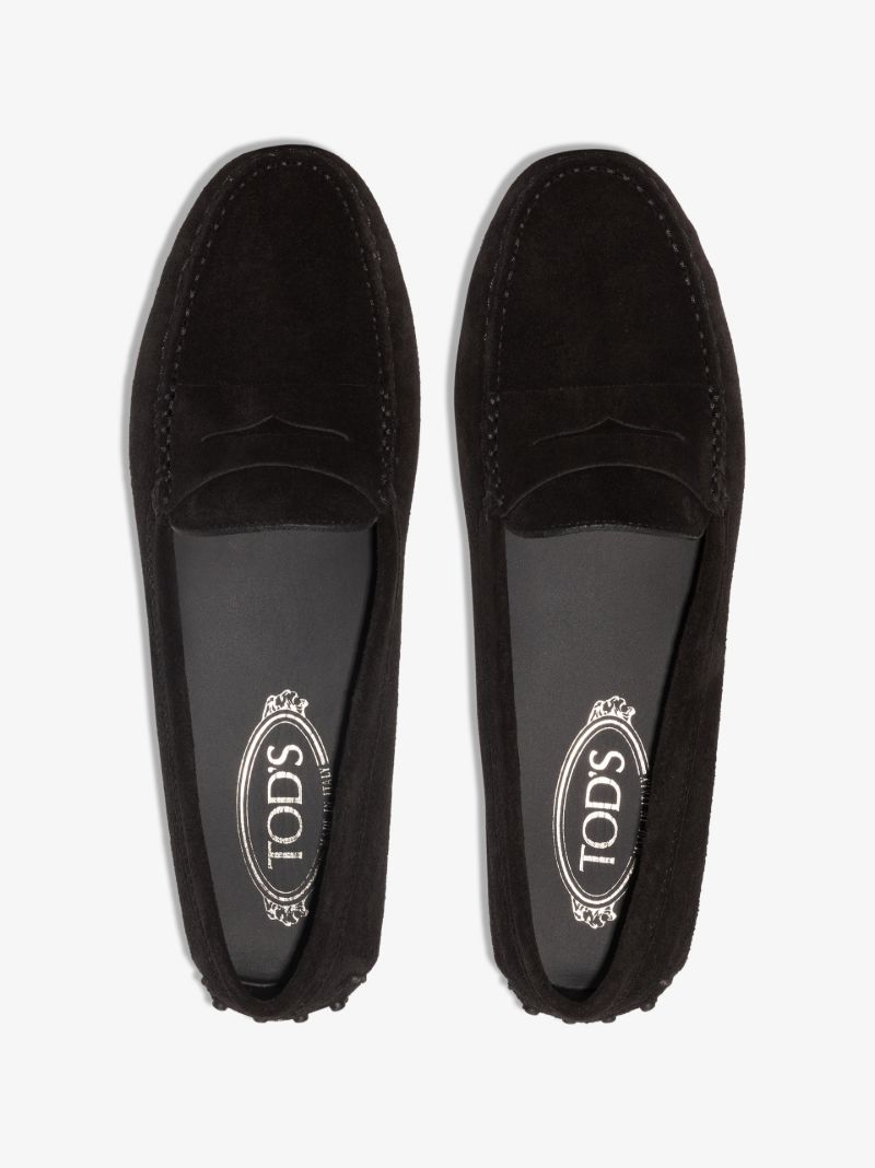 Black Gommino Suede Loafers