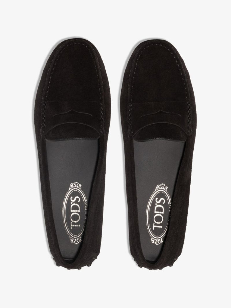Black Gommino Suede Loafers