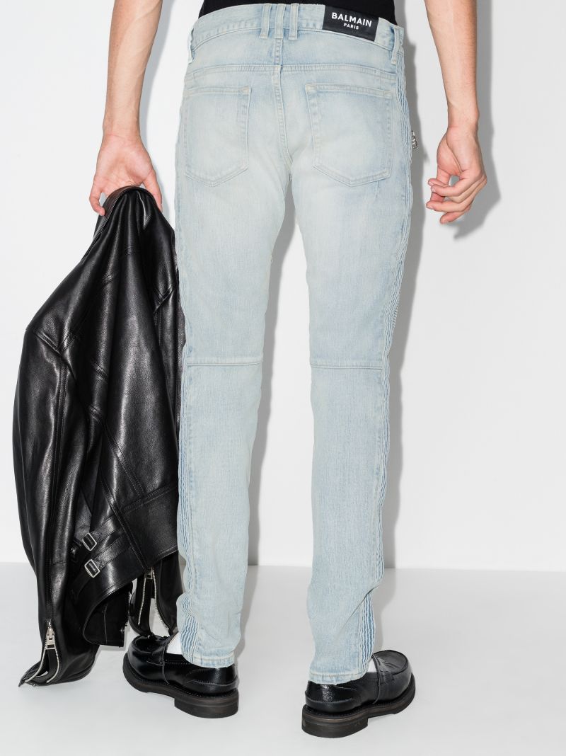 Slim Fit Faded Biker Jeans