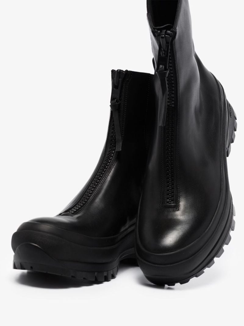 Black Zip-up Leather Boots