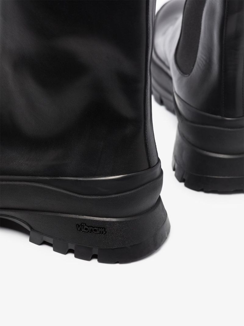 Black Zip-up Leather Boots