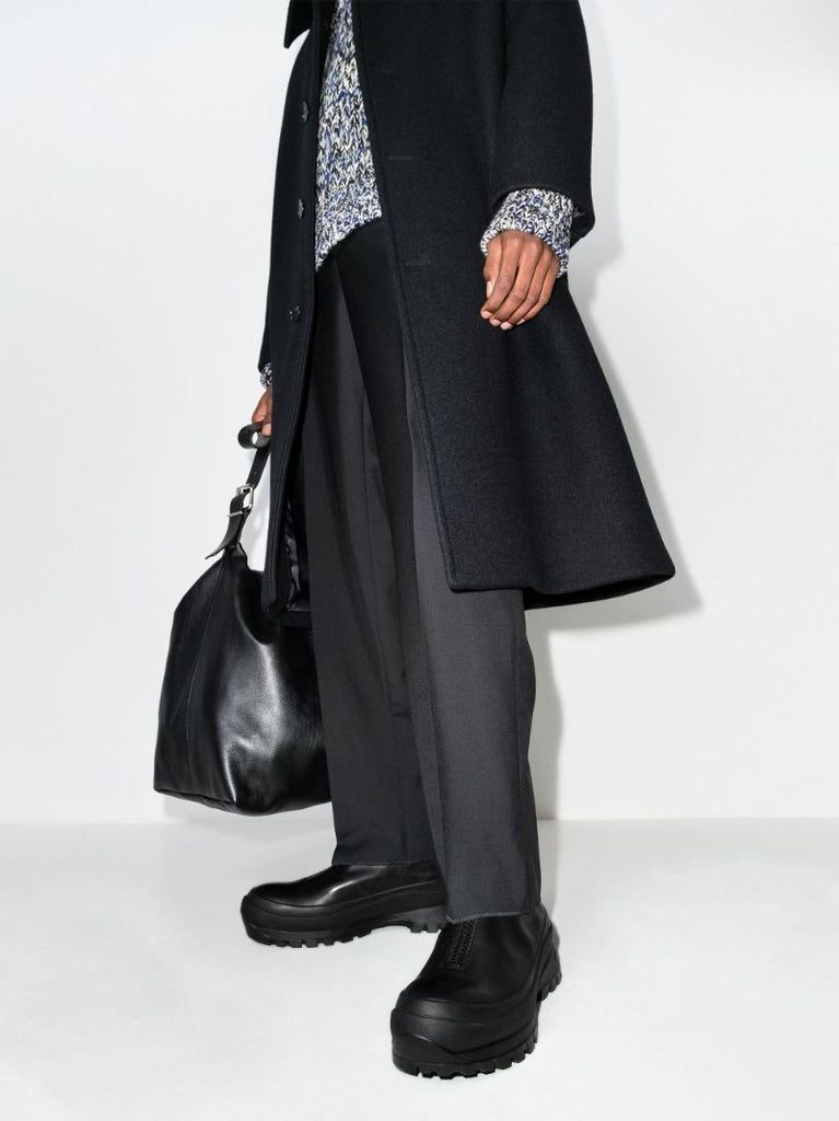 Black Zip-up Leather Boots
