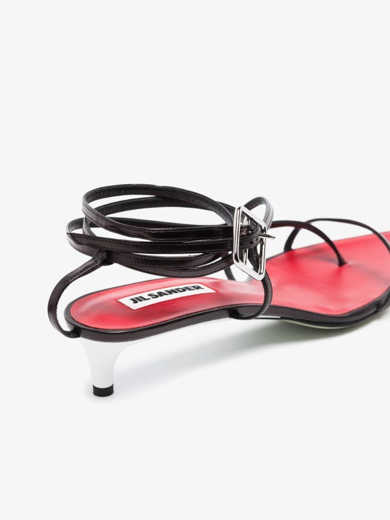 Black 35 Caged Leather Sandals