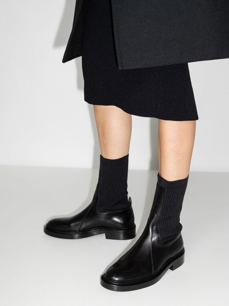 Black Leather Chelsea Boots