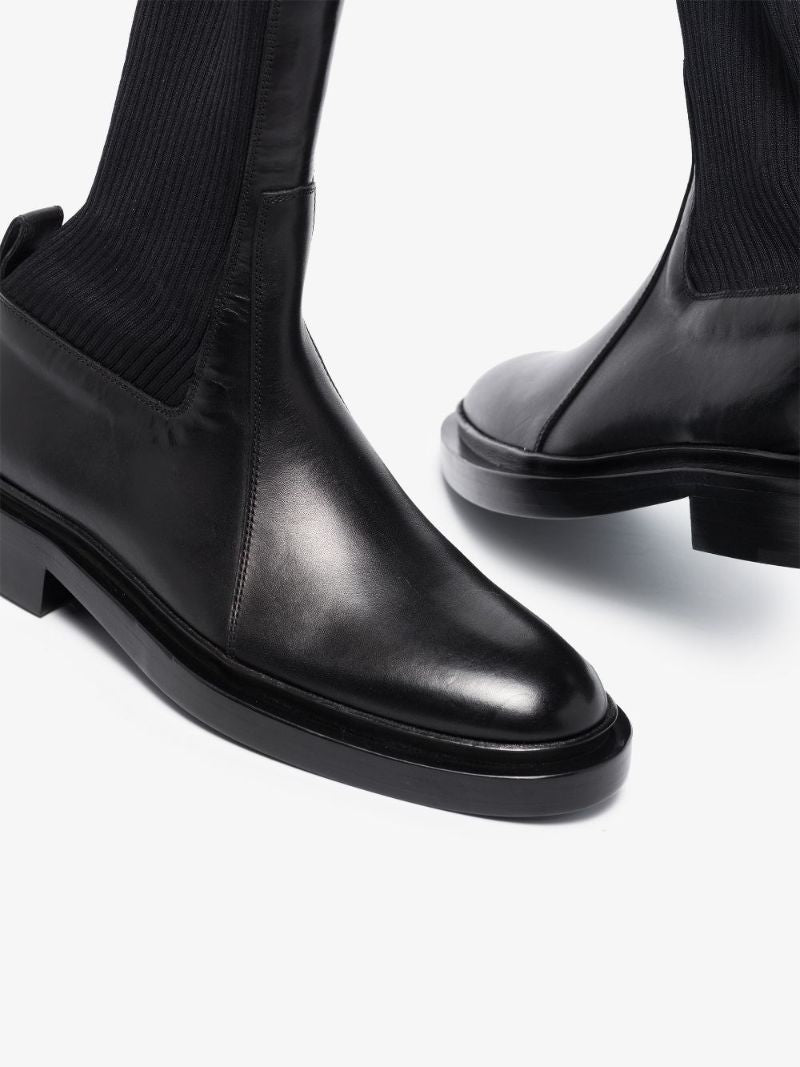 Black Leather Chelsea Boots