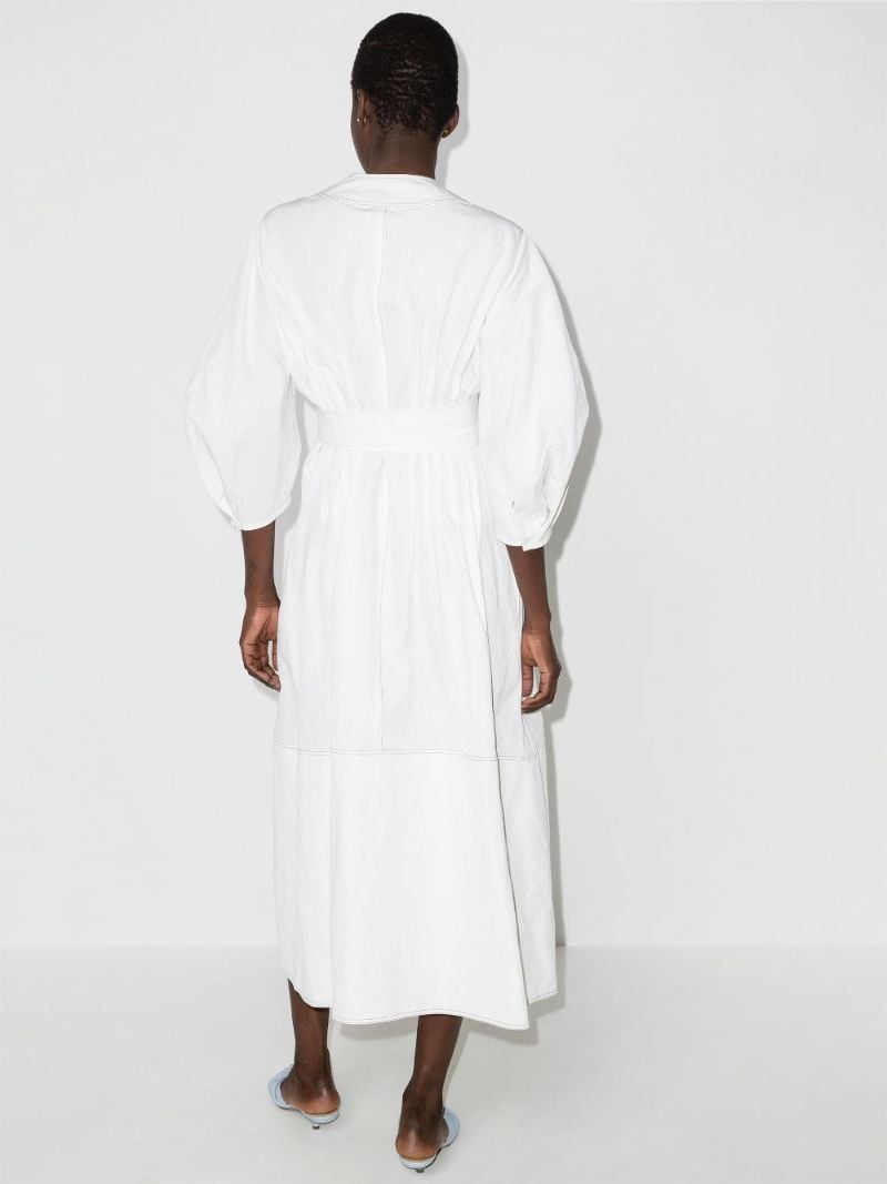 Pintuck Cotton Midi Dress