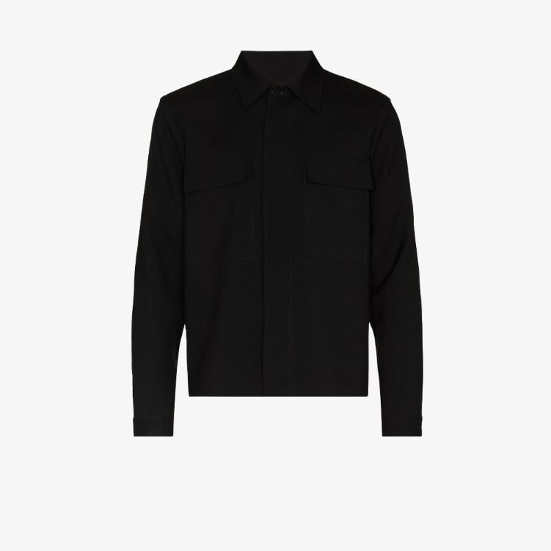 Long Sleeve Wool Gabardine Shirt