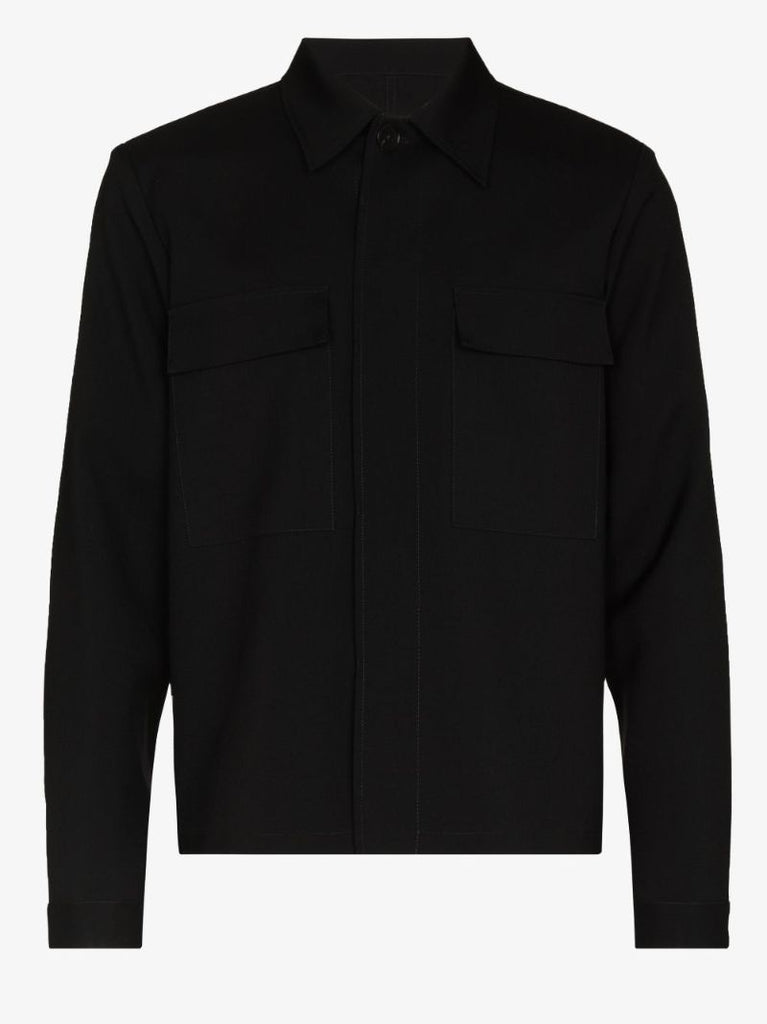 Long Sleeve Wool Gabardine Shirt