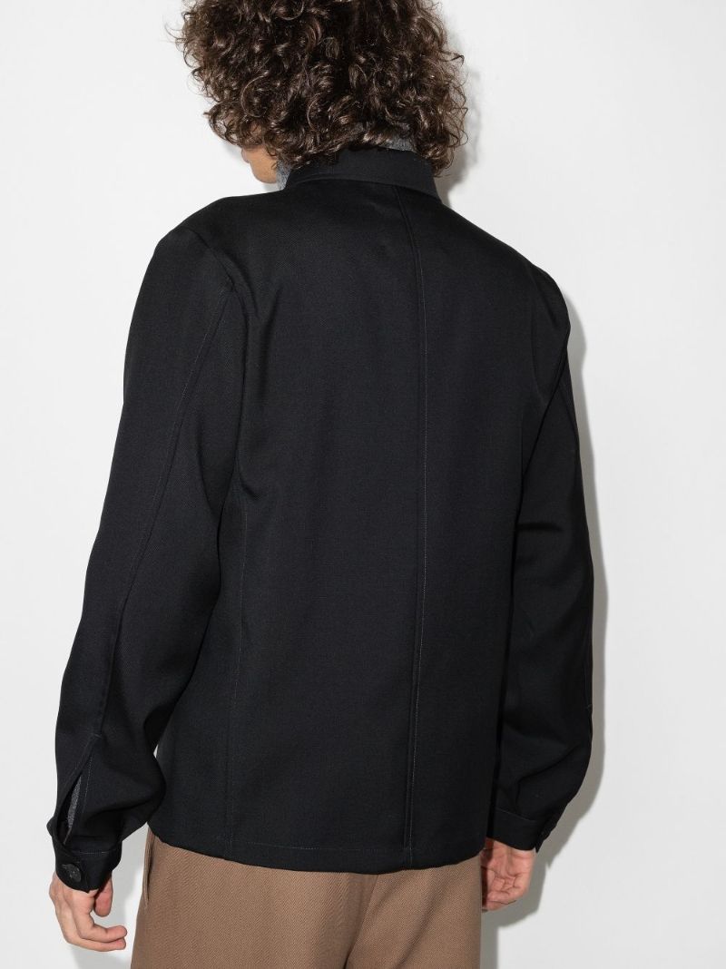 Long Sleeve Wool Gabardine Shirt