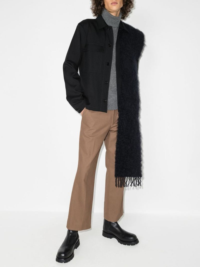 Long Sleeve Wool Gabardine Shirt