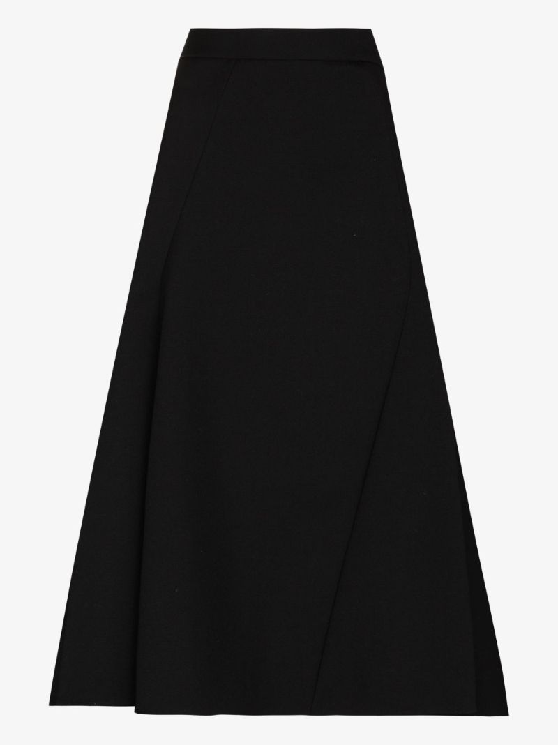 High Waist Asymmetric Midi Skirt