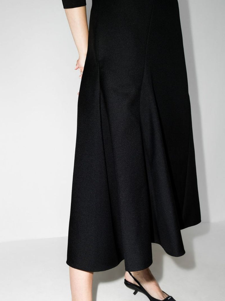 High Waist Asymmetric Midi Skirt