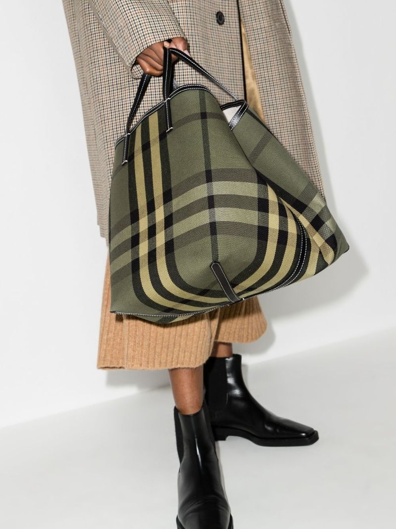 Check-print Tote Bag