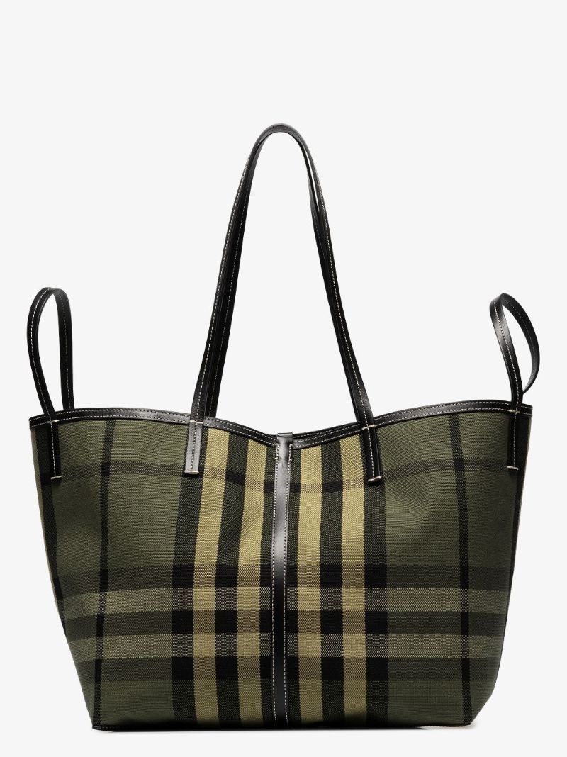 Check-print Tote Bag