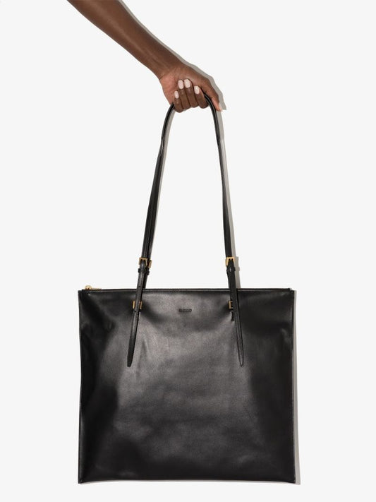 Black Holster Small Leather Tote Bag