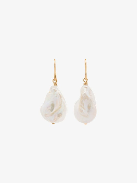 Gold Tone Pearl Drop Earrings