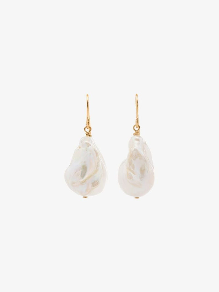 Gold Tone Pearl Drop Earrings