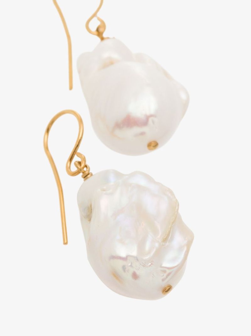 Gold Tone Pearl Drop Earrings