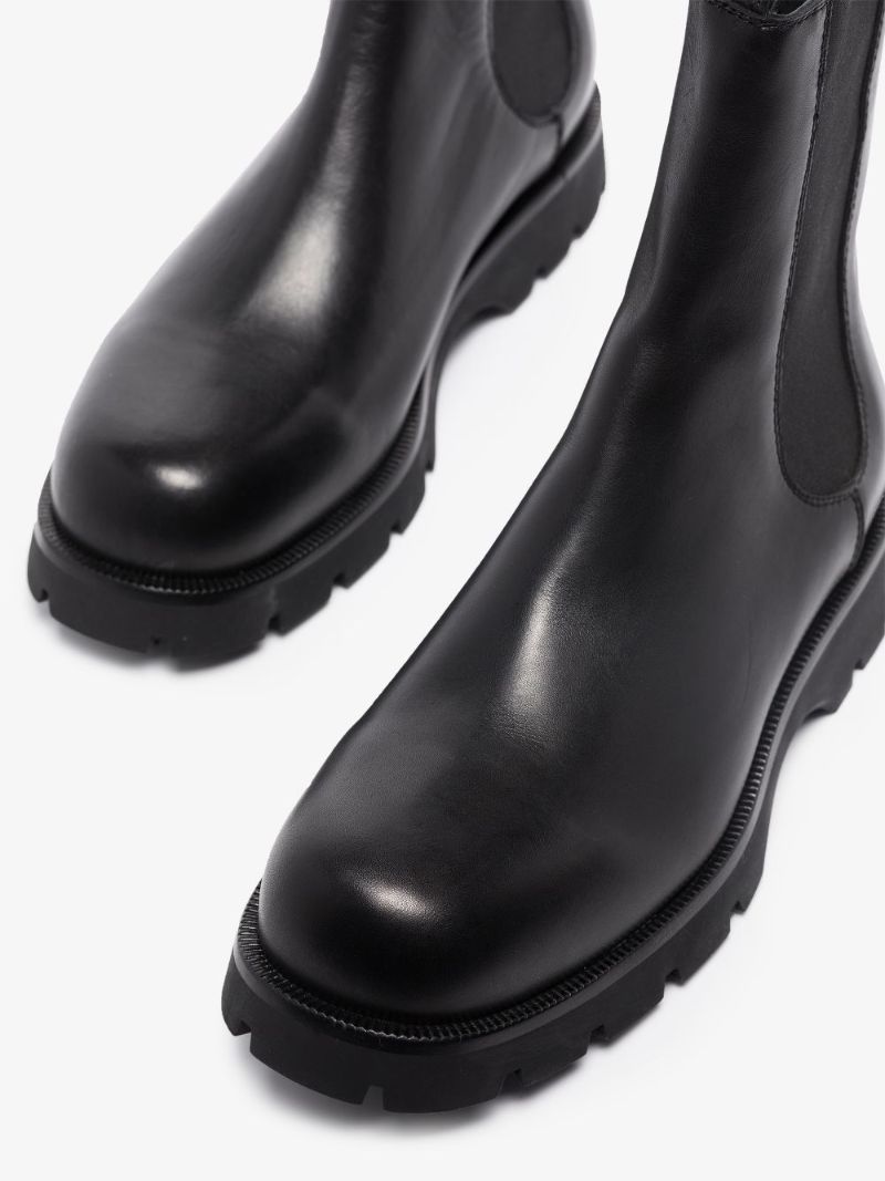 Black Leather Chelsea Boots