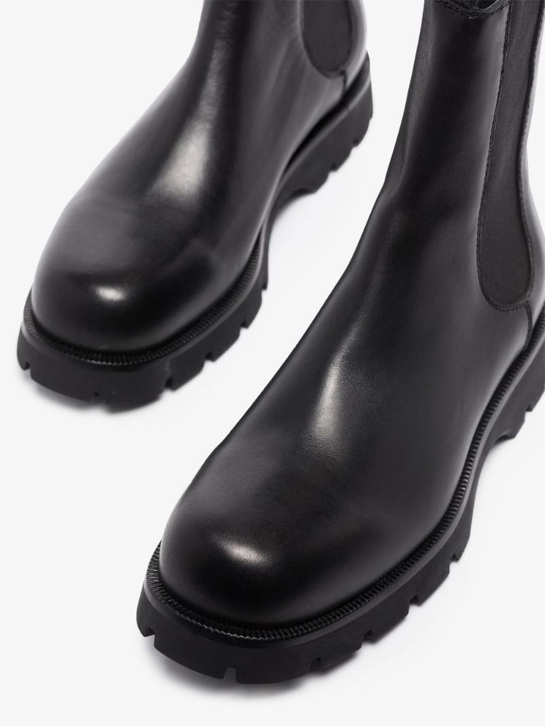 Black Leather Chelsea Boots
