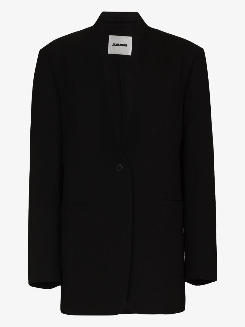 Black Oversized Single-breasted Blazer