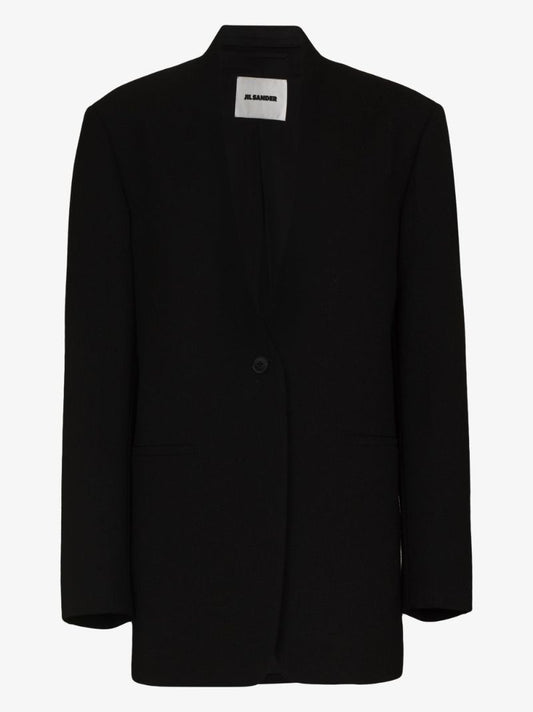Black Oversized Single-breasted Blazer