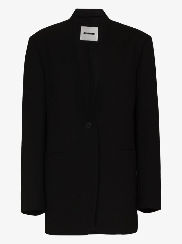 Black Oversized Single-breasted Blazer