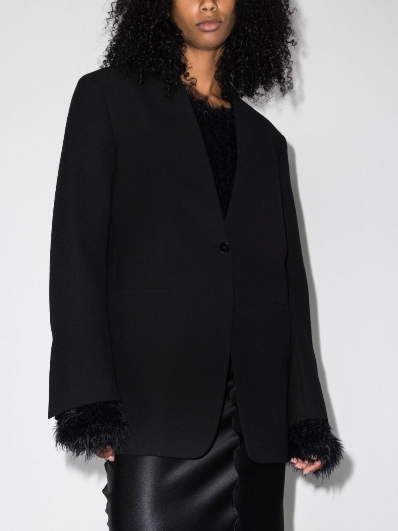 Black Oversized Single-breasted Blazer