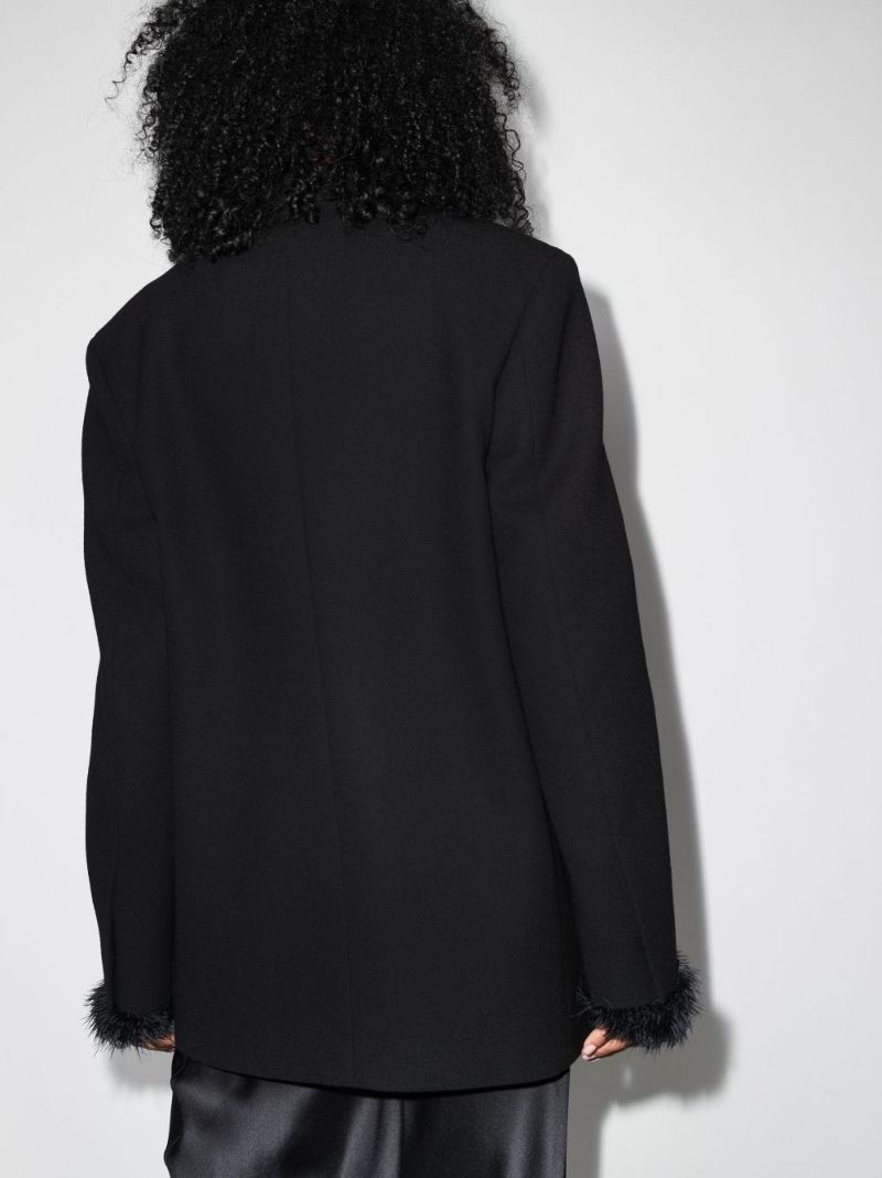 Black Oversized Single-breasted Blazer