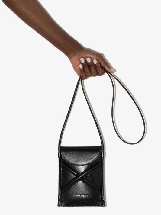 Black the Curve Micro Leather Mini Cross Body Bag