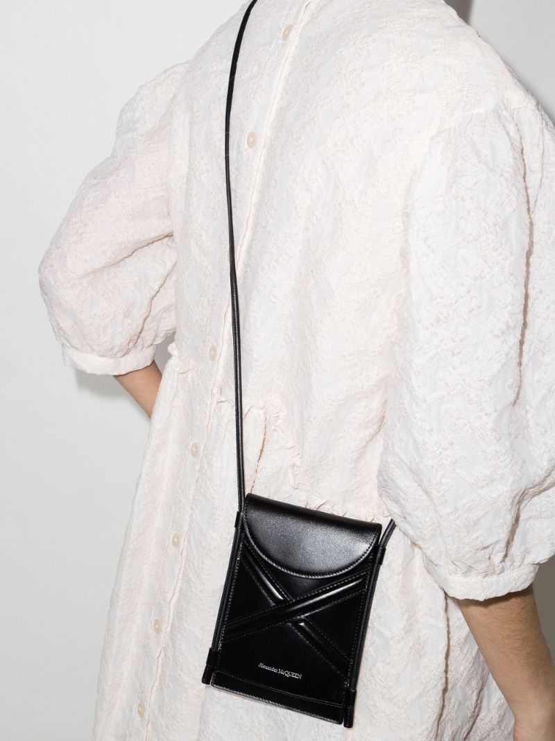 Black the Curve Micro Leather Mini Cross Body Bag