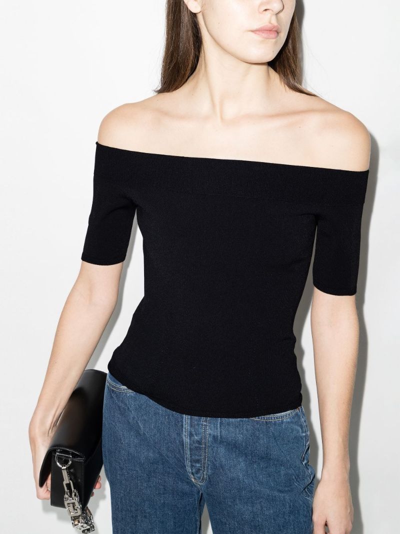Off-the-shoulder Knitted Top