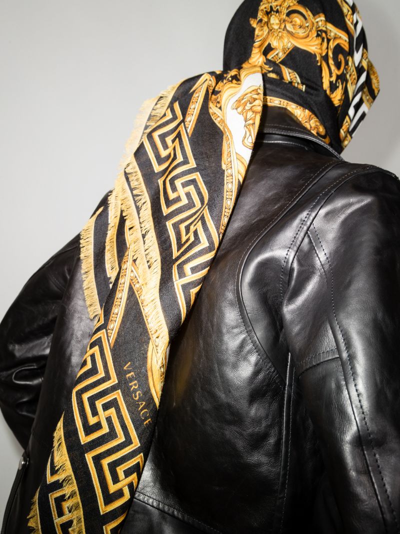 Black Baroque Print Scarf