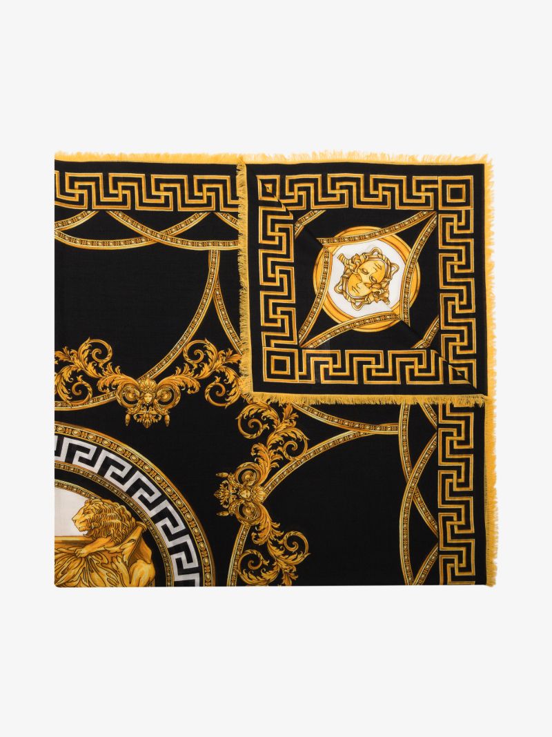 Black Baroque Print Scarf