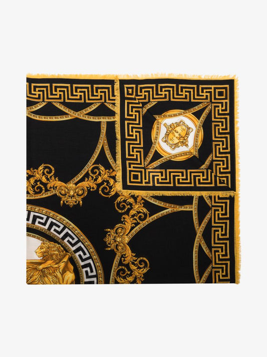 Black Baroque Print Scarf