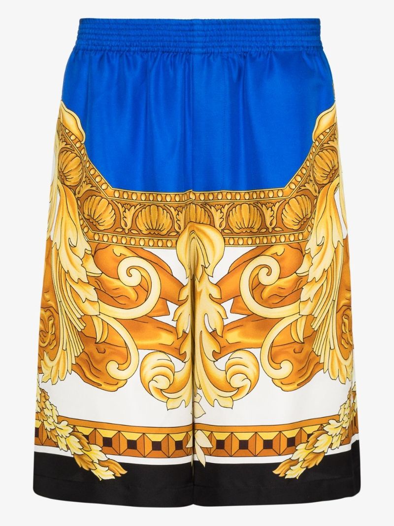Medusa Renaissance Print Silk Bermuda Shorts