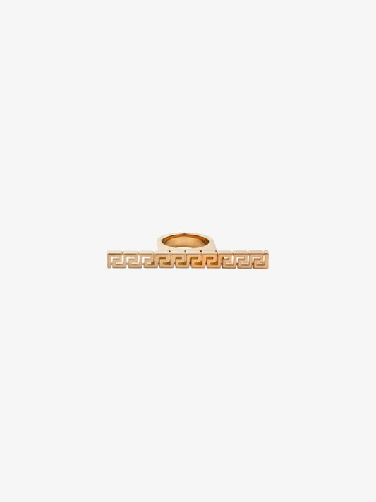 Gold Tone Greca Bar Ring