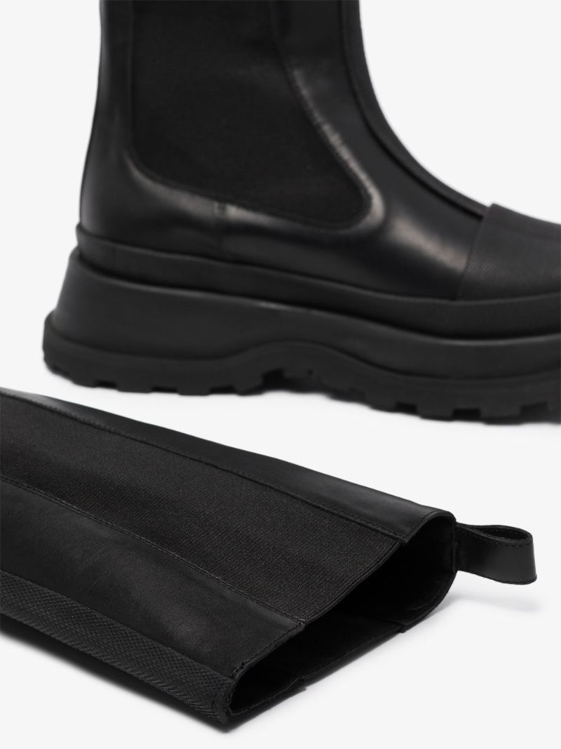 Black Knee-high Leather Chelsea Boots
